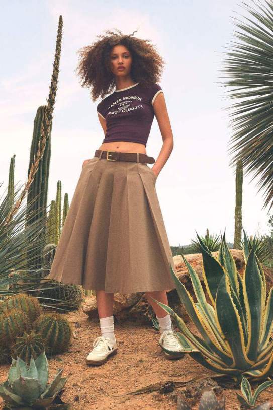Faldilla|Falda midi taules|posts butxaques Faldilla|Falda midi taules|posts butxaques