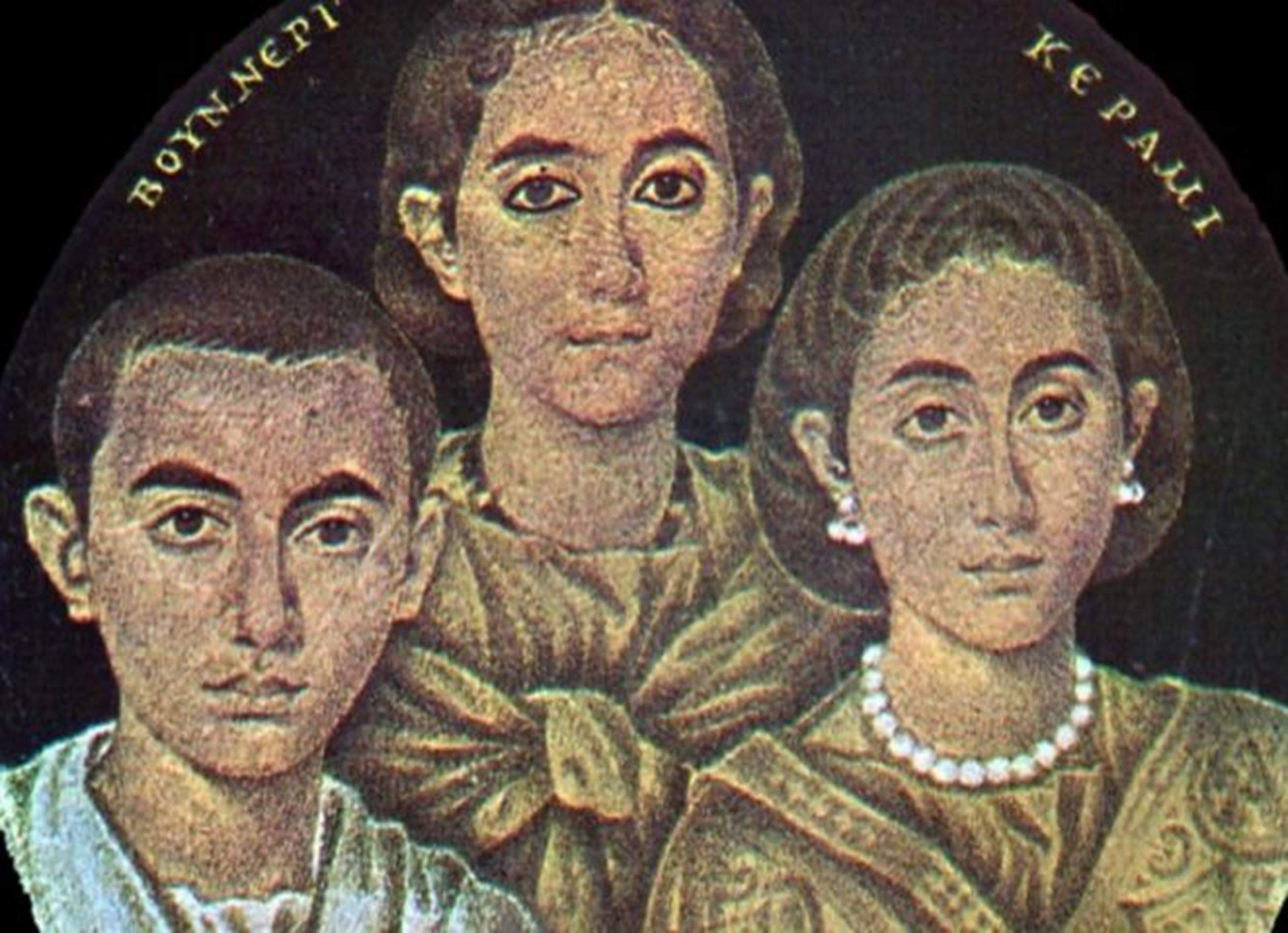 Representació d'una família oligarquica romana. Gala Placídia i els seus fills. Font Mausuleu de Gala Placídia. Ràvena Representació d'una família oligarquica romana. Gala Placídia i els seus fills. Font Mausuleu de Gala Placídia. Ràvena