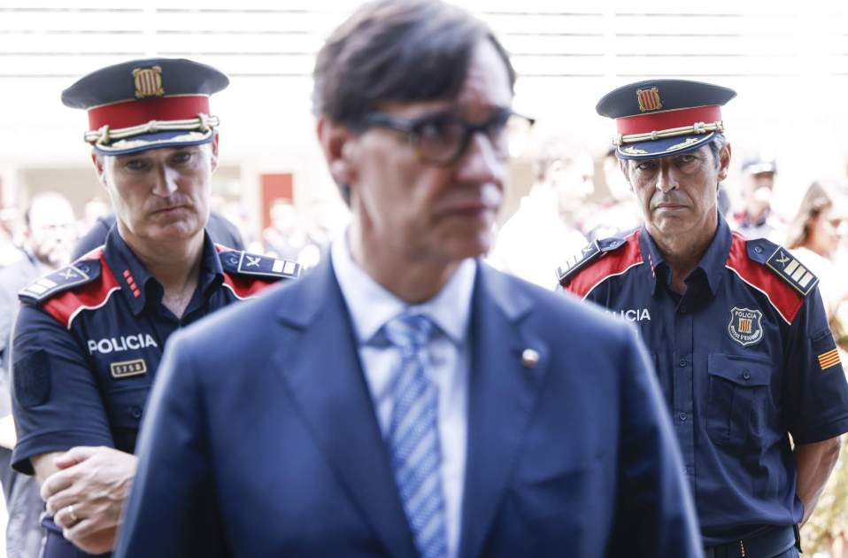 Salvador Illa, Josep Lluis Trapero i Eduard Sallent Mossos foto efe Salvador Illa, Josep Lluis Trapero i Eduard Sallent Mossos foto efe