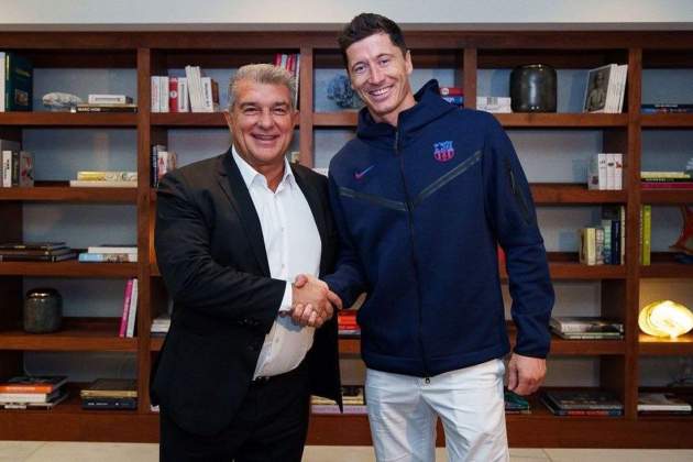 Joan Laporta y Robert Lewandoswki