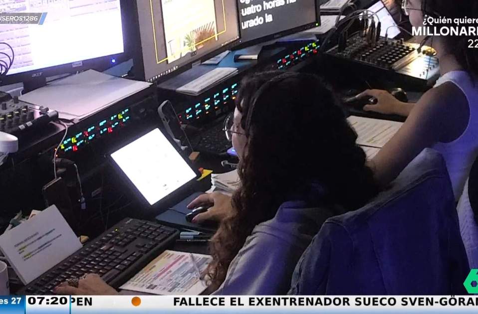 Íngird Arús a la sala de realització, La Sexta