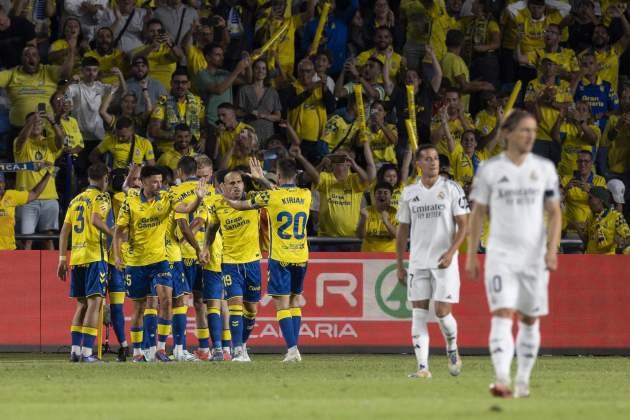 Celebració gol Las Palmas Reial Madrid / Foto: EFE Celebració gol Las Palmas Reial Madrid / Foto: EFE