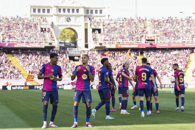 Barça celebra primer gol contra Valladolid / Foto: EFE Barça celebra primer gol contra Valladolid / Foto: EFE