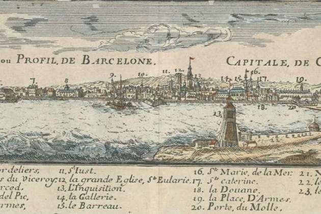 Gravat de Barcelona (finals del segle XVII). Font Cartoteca de Catalunya