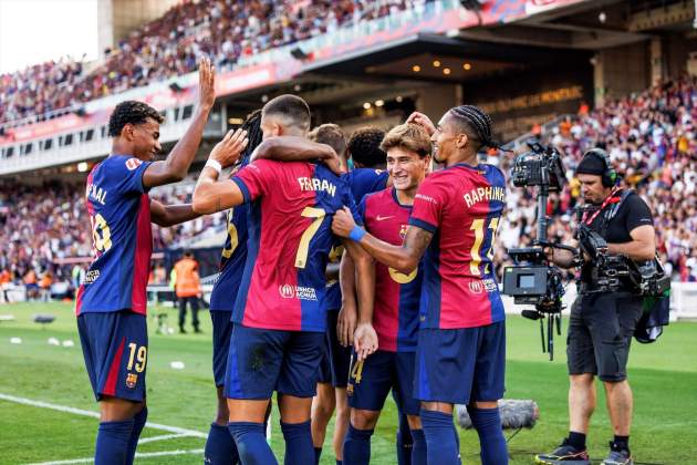 Celebración del Barça contra el Valladolid / Foto: Europa Press Celebración del Barça contra el Valladolid / Foto: Europa Press