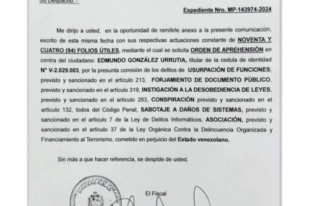Ordre detenció Edmundo Gonzalez Urrutia Veneçuela Ordre detenció Edmundo Gonzalez Urrutia Veneçuela