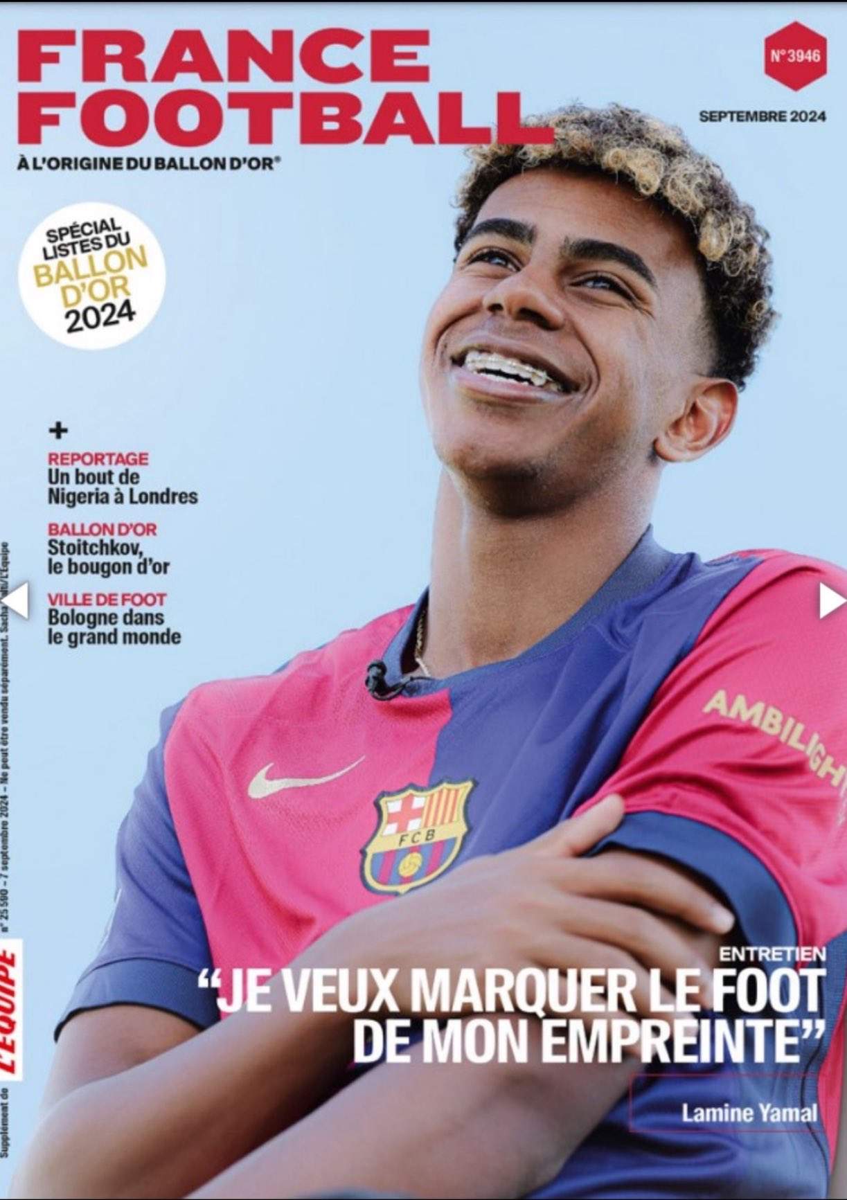 Lamine Yamal portada France Football / Foto: Twitter
