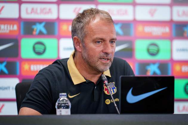 Hansi Flick, en la roda de premsa prèvia al Girona - Barça / Foto: EFE Hansi Flick, en la roda de premsa prèvia al Girona - Barça / Foto: EFE