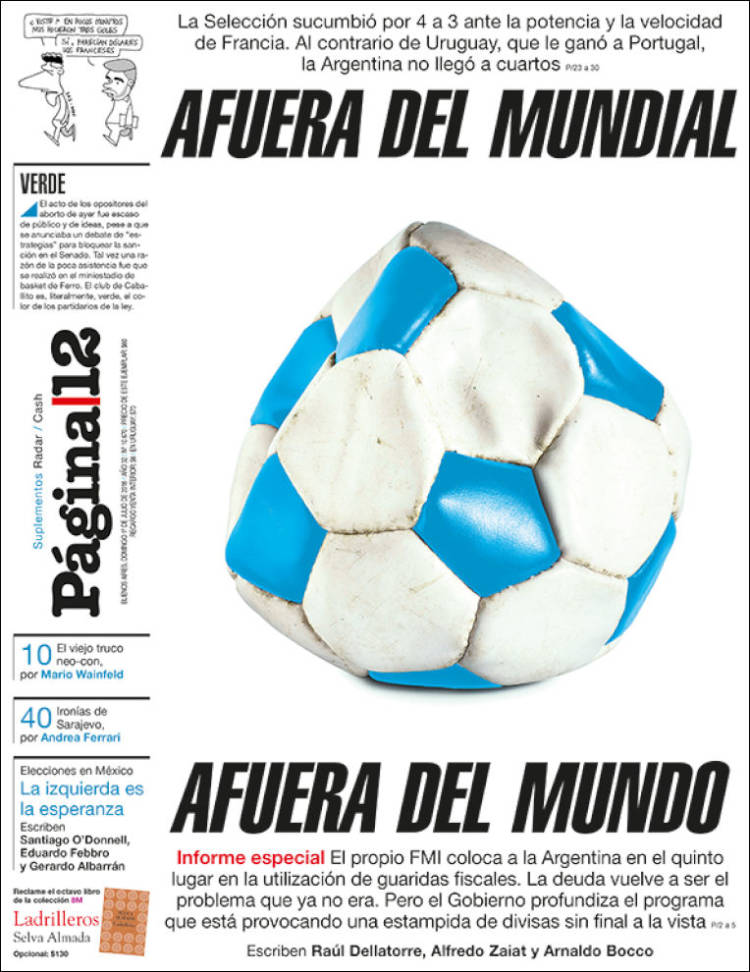 Página 12 Portada 01 07 2018