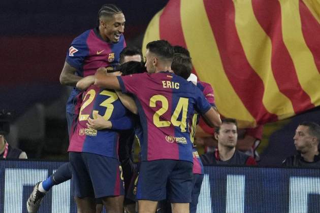Los jugadoras del Barça celebran su primer gol frente en el Getafe / Foto: EFE Los jugadoras del Barça celebran su primer gol frente en el Getafe / Foto: EFE