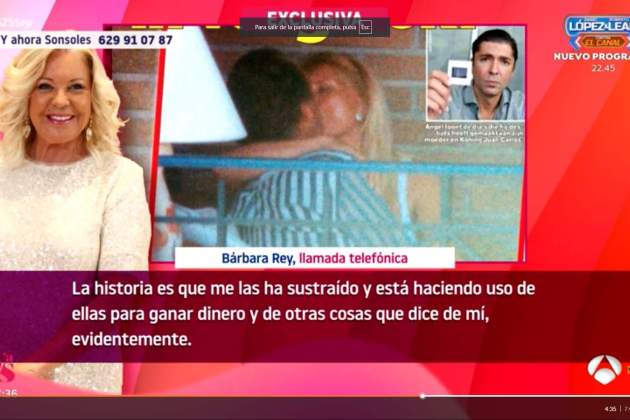 Bárbara Rey parla per Antena 3 Bárbara Rey parla per Antena 3