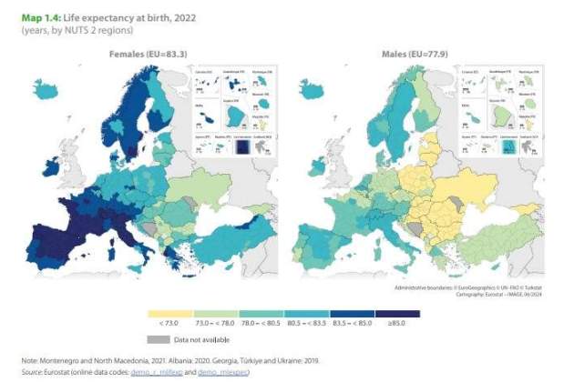 esperança de vida homes dones a la UE esperança de vida homes dones a la UE