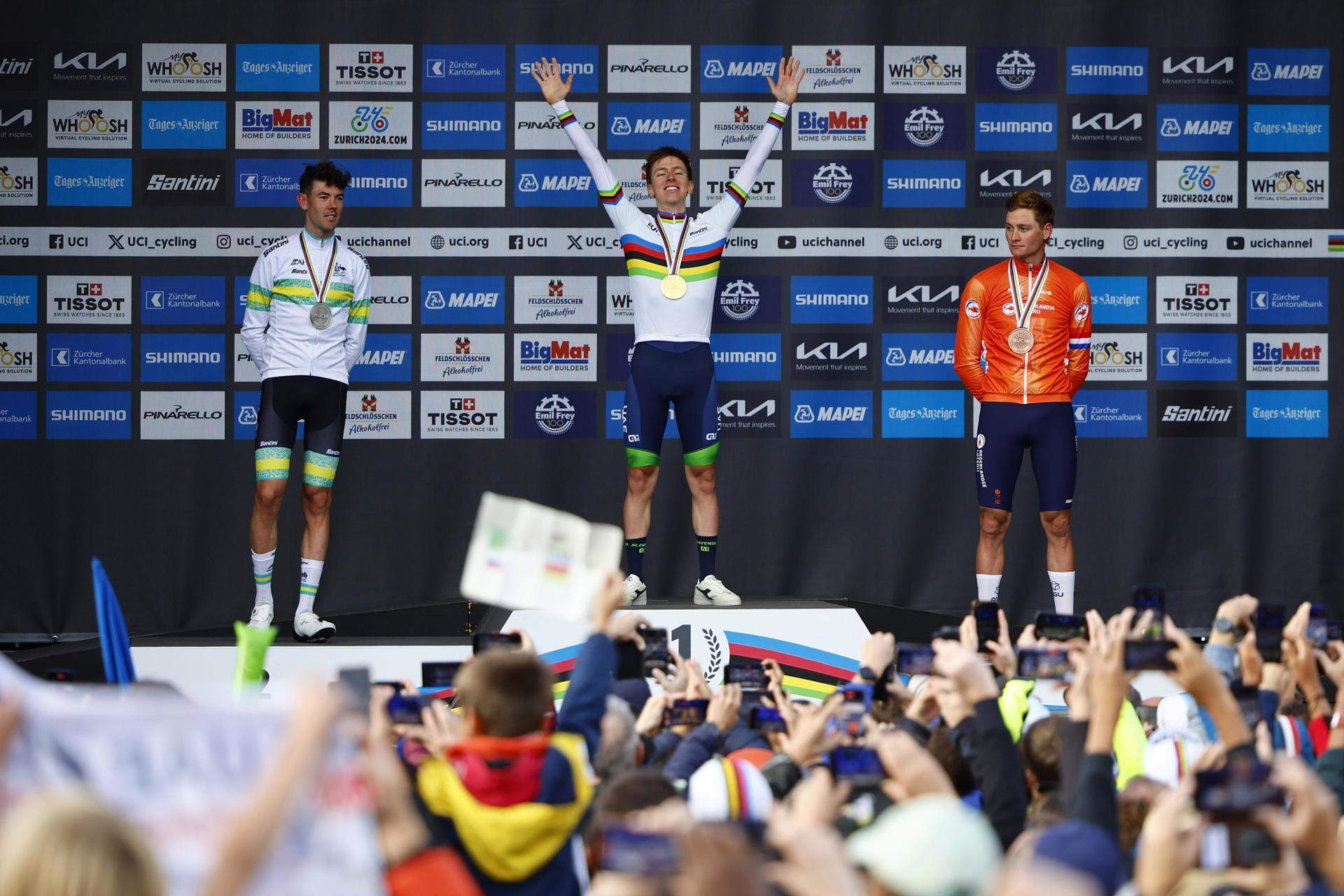 Monumental exhibición de Tadej Pogacar para colgarse el oro al Mundial de ciclismo de Zúrich