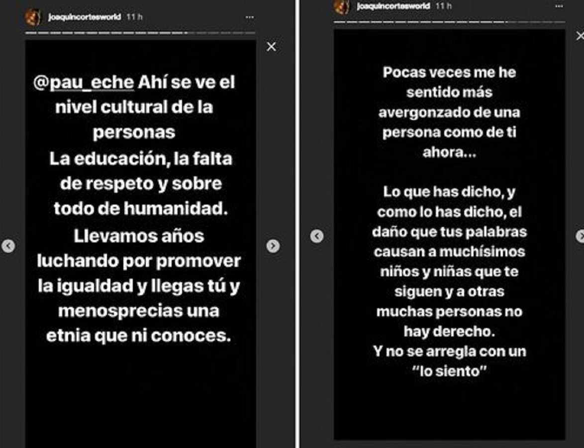 comentari joaquin cortes echevarria  instagram