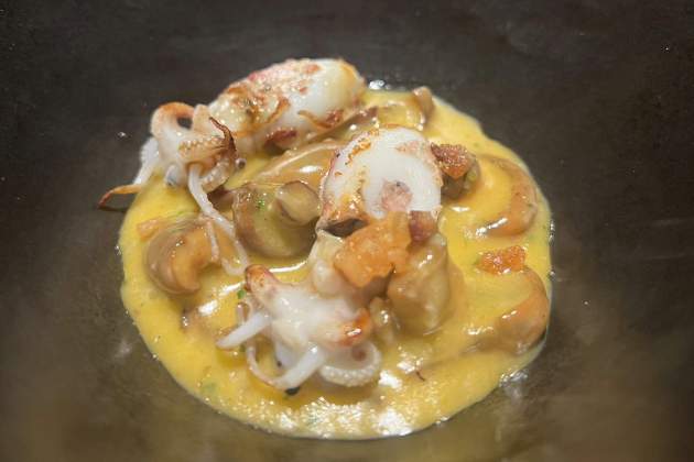 Carbonara de sepiola y setas / Foto: Rosa Molinero Trias Carbonara de sepiola y setas / Foto: Rosa Molinero Trias