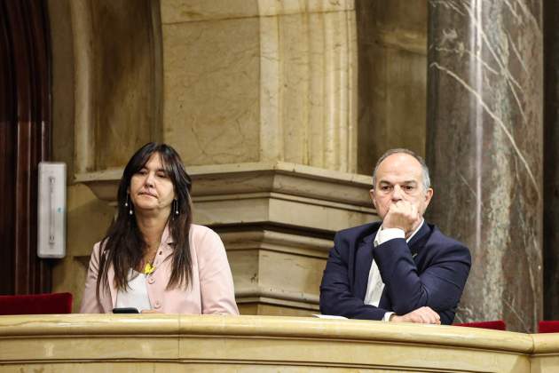 Laura Borràs i Jordi Turull al debat de política general foto montse giralt Laura Borràs i Jordi Turull al debat de política general foto montse giralt