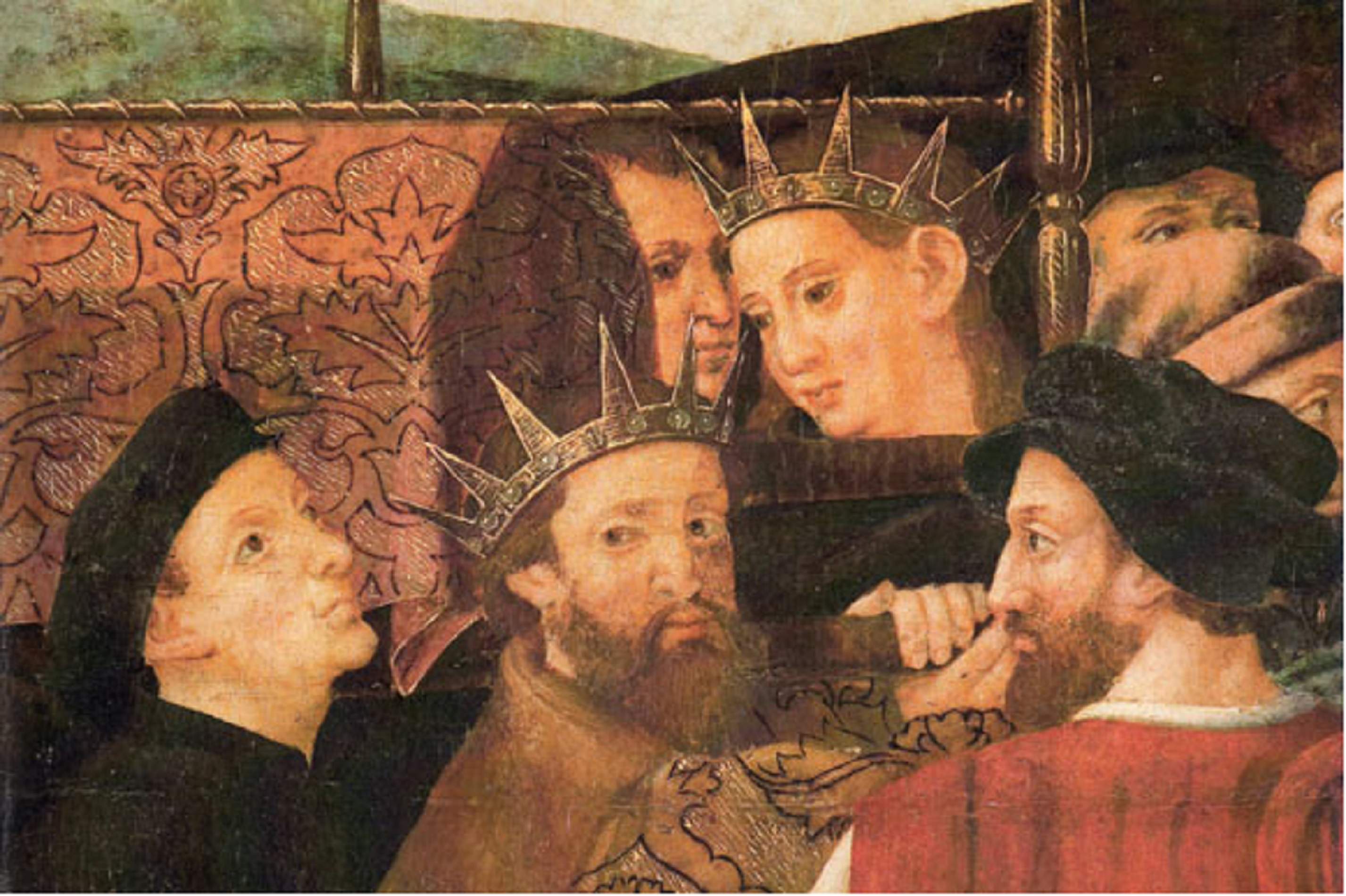 Martí I i Martí el Jove, ambdós amb corona (segle XV). Protector i possiblement detractor, respectivament, de Madona Astàsia. Font MNAC Martí I i Martí el Jove, ambdós amb corona (segle XV). Protector i possiblement detractor, respectivament, de Madona Astàsia. Font MNAC