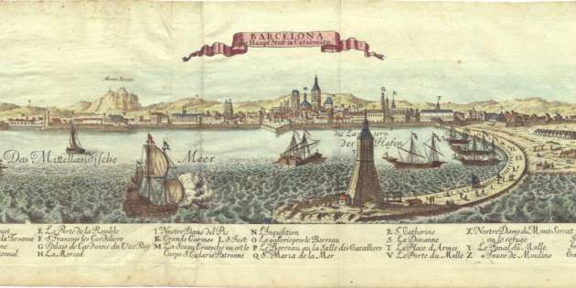 Gravat austriac de Barcelona (1740). Font Cartoteca de Catalunya Gravat austriac de Barcelona (1740). Font Cartoteca de Catalunya