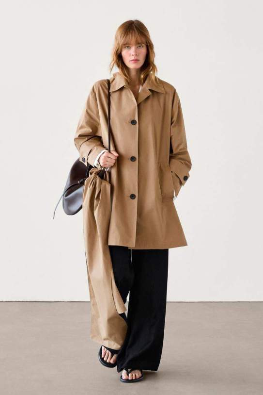 Gabardina trench algodón con bufanda1 Gabardina trench algodón con bufanda1