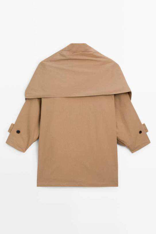 Gabardina trench algodón con bufanda Gabardina trench algodón con bufanda