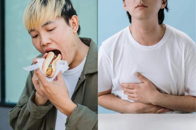 Imagen de un chico harto de comer