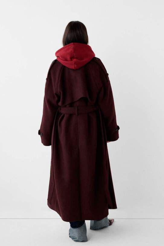 Abrigo trench con lana oversize Abrigo trench con lana oversize