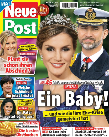 portada revista alemana felip leticia embarazada