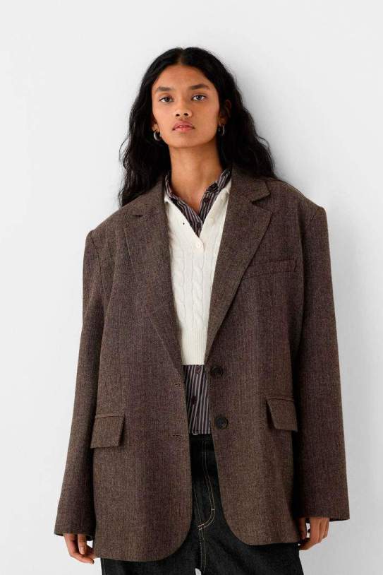 Blazer oversize con lana1 Blazer oversize con lana1