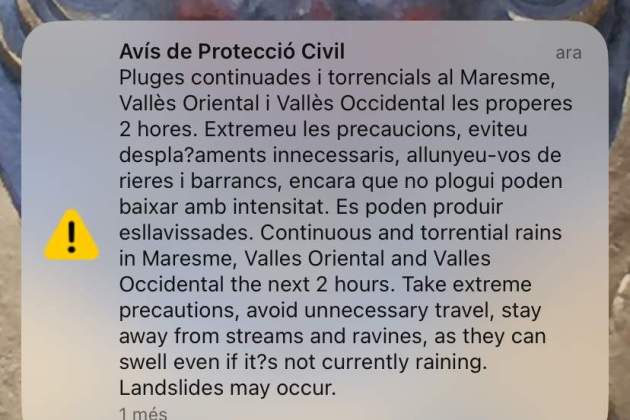 Avís maresme valles oriental occidental Avís maresme valles oriental occidental