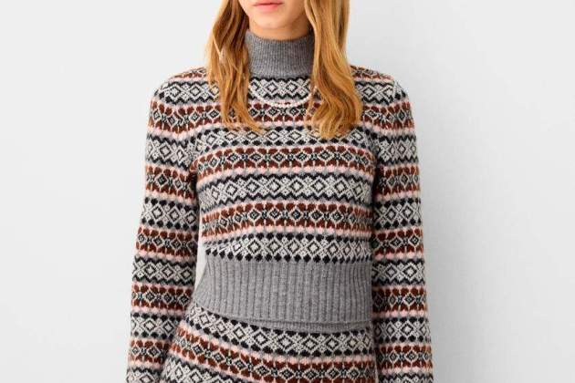 Jersey cuello alto jacquard1 Jersey cuello alto jacquard1