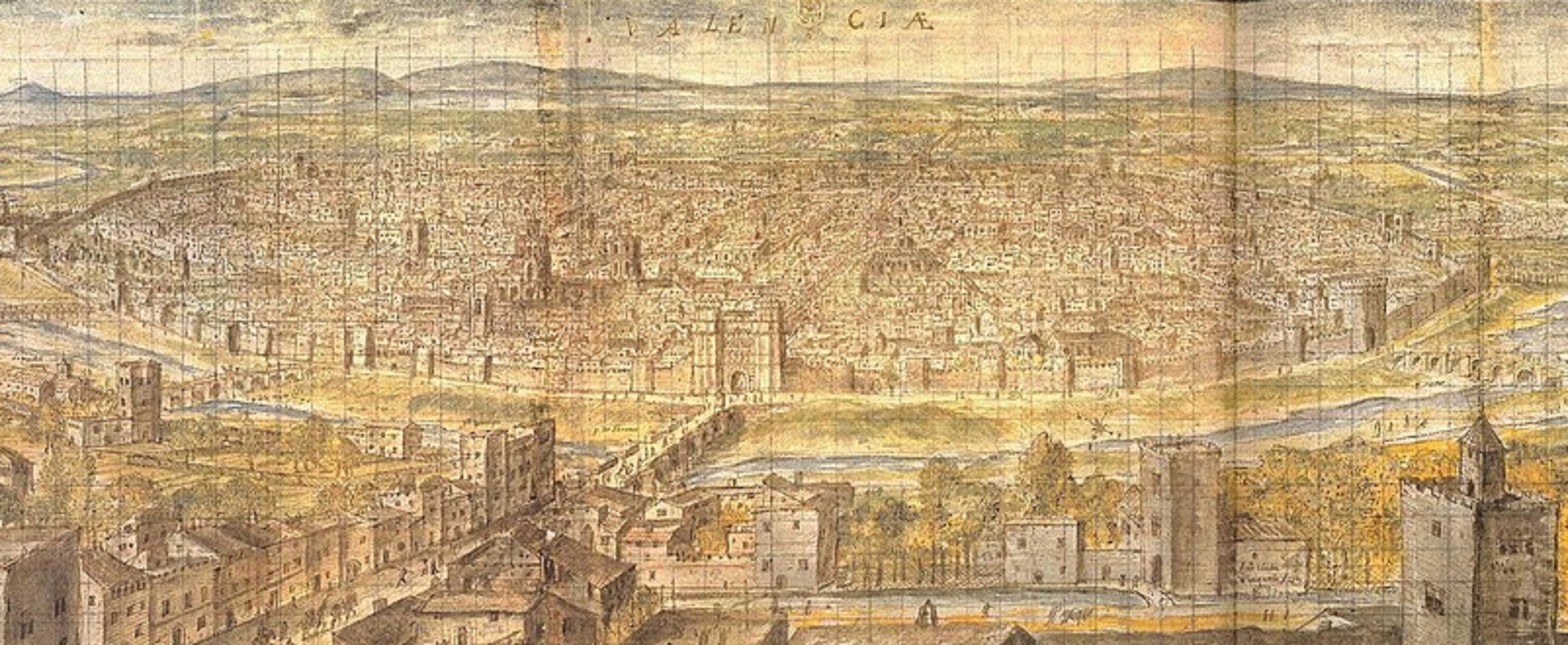Gravat de València (1563) obra de Wyngaerde. Font Wikimedia Commons Gravat de València (1563) obra de Wyngaerde. Font Wikimedia Commons