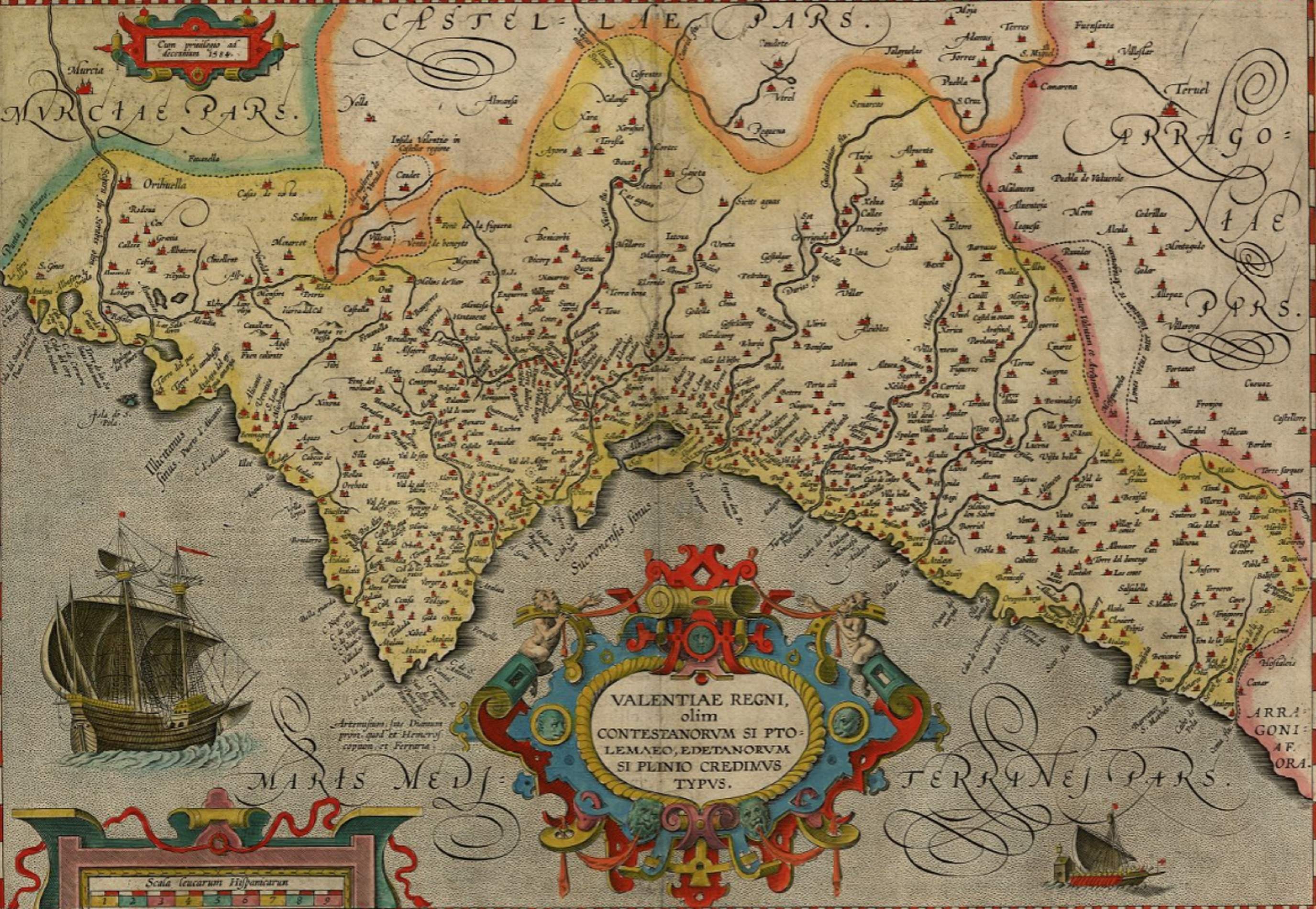 Mapa del País Valencià (1584). Font Institut Cartografic de Catalunya Mapa del País Valencià (1584). Font Institut Cartografic de Catalunya