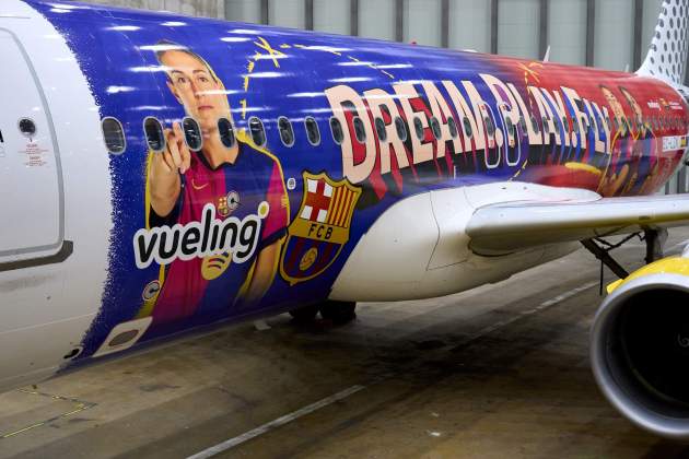 Alexia avión Barça femenino / Foto: Sherpa Alexia avión Barça femenino / Foto: Sherpa