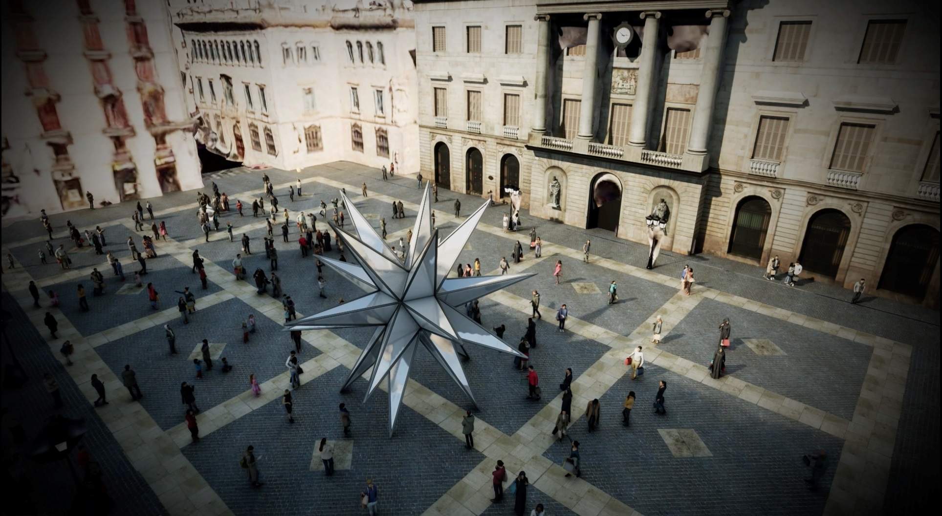 Una gran estrella lucirá por Navidad en la plaza Sant Jaume, en una colaboración de Ayuntamiento y Generalitat