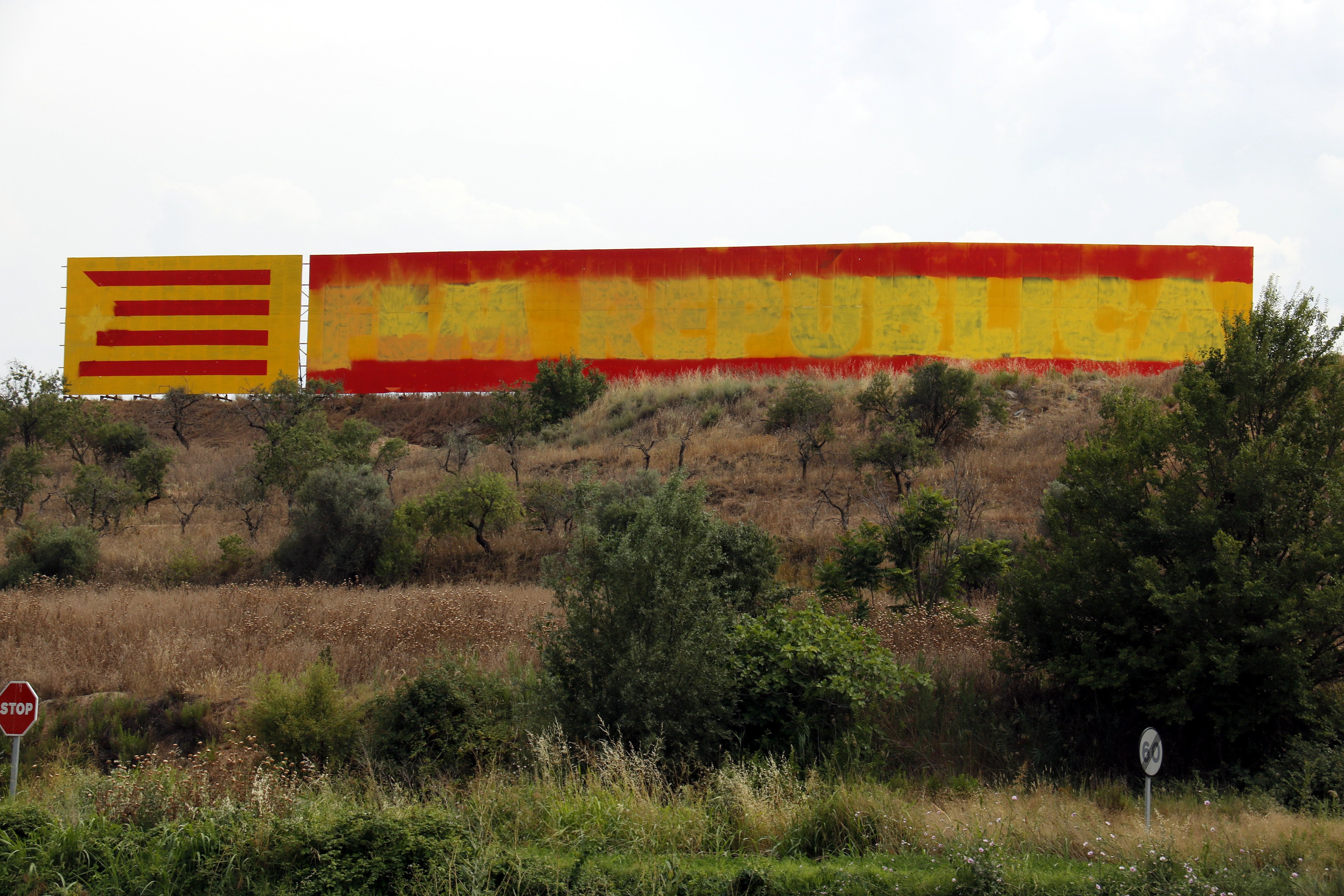 Ataque unionista en uno de los murales independentistas más grandes de Ponent