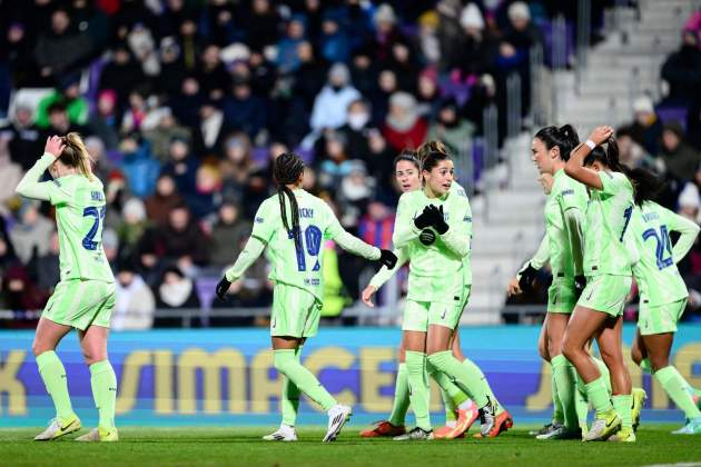 Barça femeni celebra gol en la Champions femenina / Foto: EFE Barça femeni celebra gol en la Champions femenina / Foto: EFE