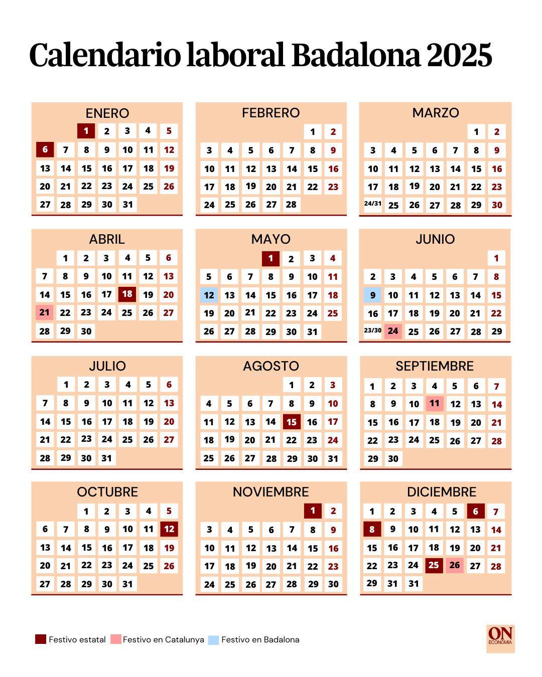 Calendario laboral Badalona 2025 Calendario laboral Badalona 2025