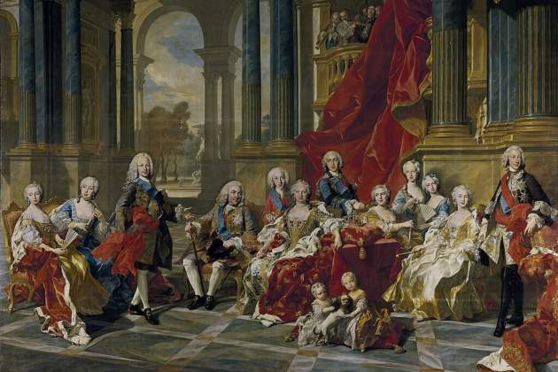 Felipe V, su segunda esposa y sus hijos y nietos (1743). Fuente: Museo del Prado Felipe V, su segunda esposa y sus hijos y nietos (1743). Fuente: Museo del Prado