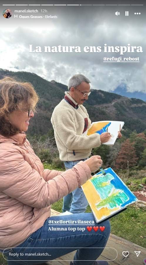 Txell Ortiz del TN Vespre pintant el Berguedà, Ig