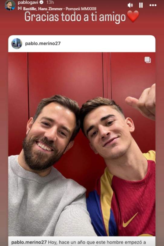 La historia de respuesta de Gavi / Instagram La historia de respuesta de Gavi / Instagram