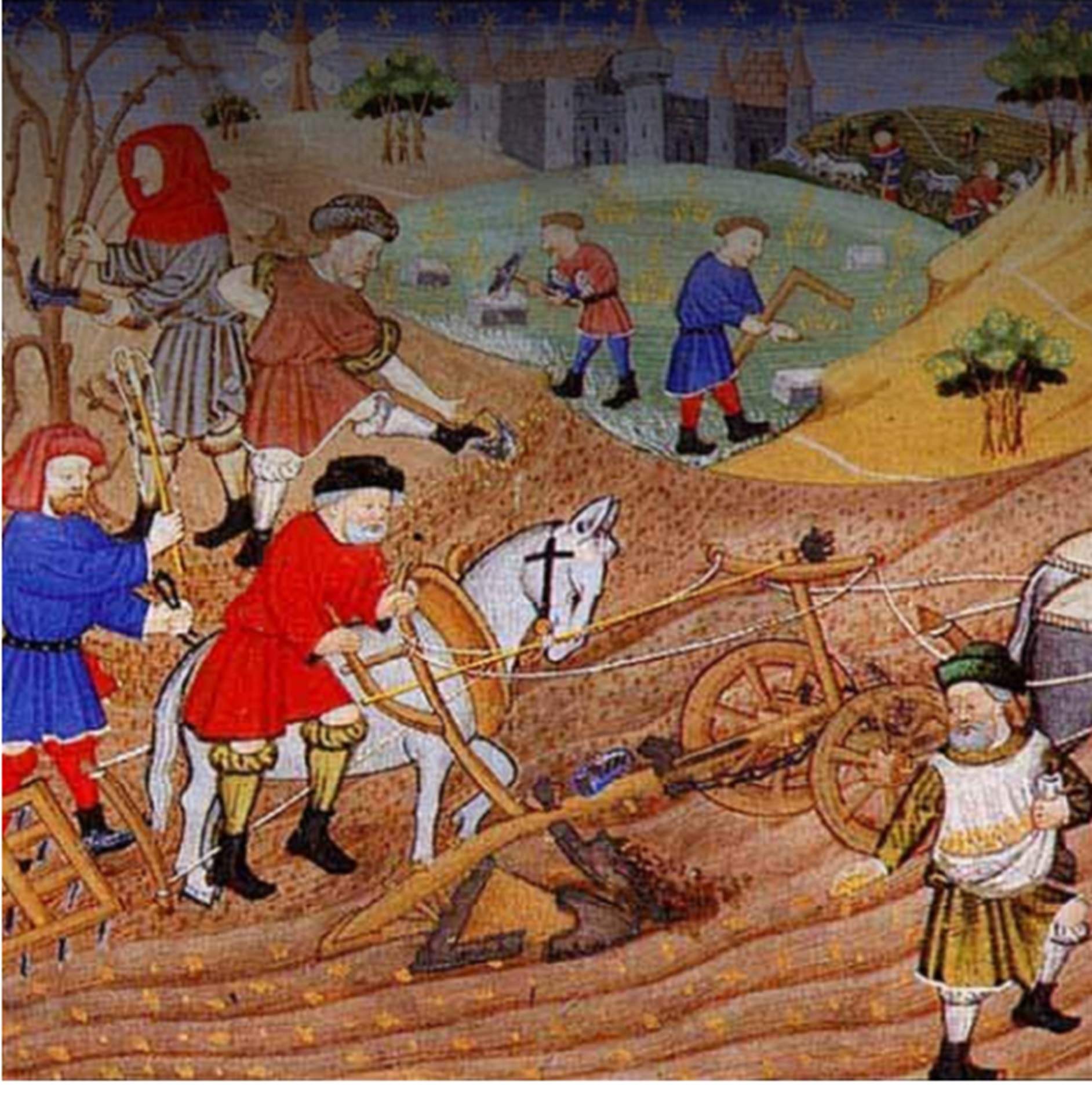 Escena de campesinado feudal. Fuente Bibliothèque Nationale de France Escena de campesinado feudal. Fuente Bibliothèque Nationale de France