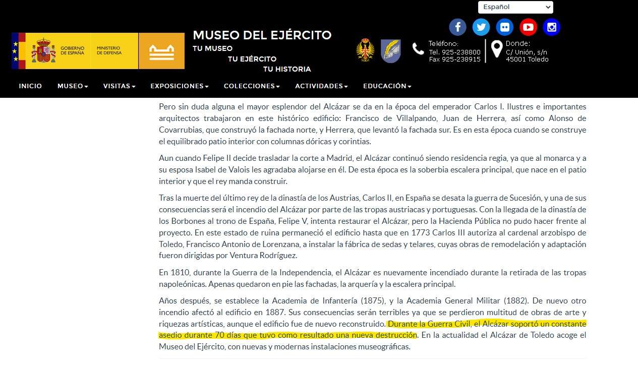 ministeri defensa explicació acázar toledo polèmica memòria democràtica captura ministeri defensa explicació acázar toledo polèmica memòria democràtica captura