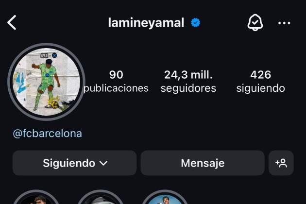 Lamine Yamal Instagram perfil / Instagram Lamine Yamal Instagram perfil / Instagram