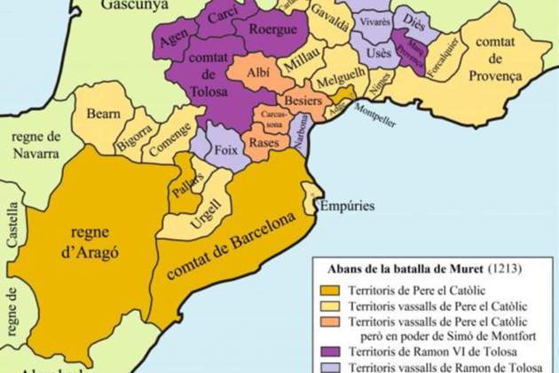 Mapa contemporáneo de los dominios directos y de los territorios vasallos del Casal de Barcelona antes de Murete. Fuente Antoni Gelonch Mapa contemporáneo de los dominios directos y de los territorios vasallos del Casal de Barcelona antes de Murete. Fuente Antoni Gelonch