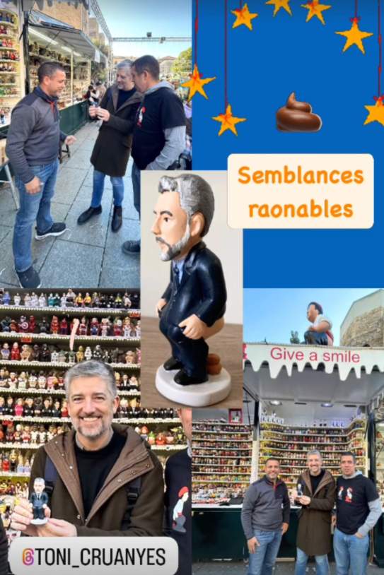 Toni Cruanyes amb el seu caganer / Instagram