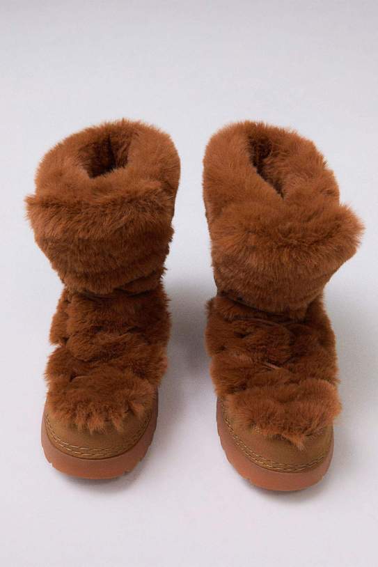 Botines efecto pelo cordones1 Botines efecto pelo cordones1