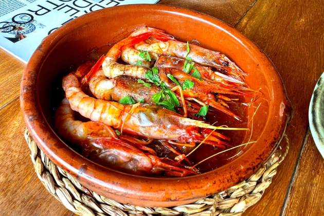 Gambas en l'allet del restaurante Brisa foto Oriol Foix