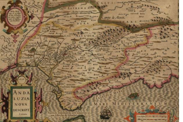Mapa de Andalucía. Andaluzia Nova Descriptio (1607). Fuente: Instituto Cartografic de Catalunya Mapa de Andalucía. Andaluzia Nova Descriptio (1607). Fuente: Instituto Cartografic de Catalunya