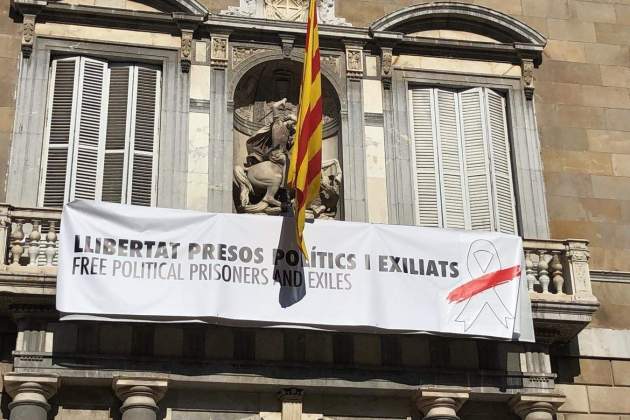 Pancarta presos polítics Quim Torra Europa Press Pancarta presos polítics Quim Torra Europa Press