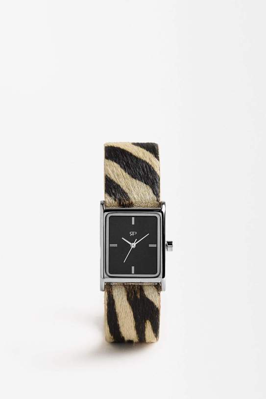 Reloj de piel imitación de cebra Reloj de piel imitación de cebra